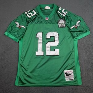 Philadelphia Eagles Jersey Mens 46 Green NFL Randall Cunningham Mitchell & Ness